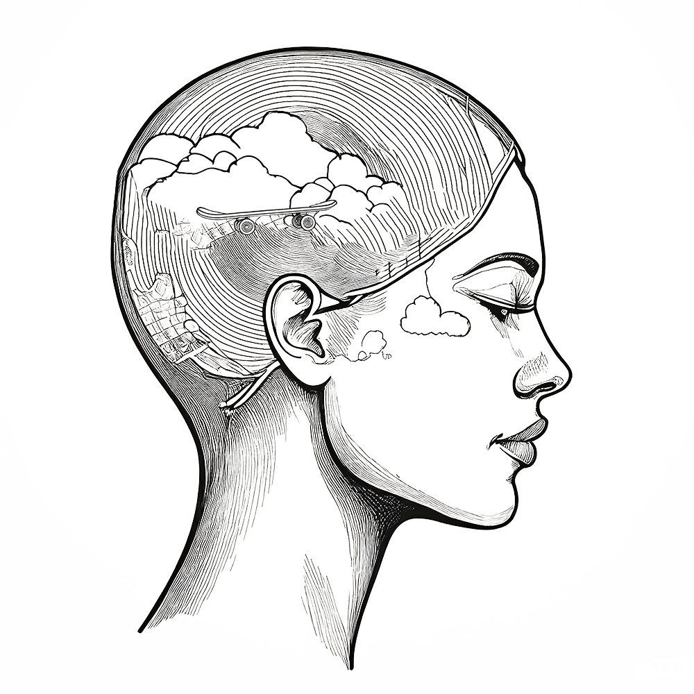 Human Skateboard Brain Classic Skate T-Shirt