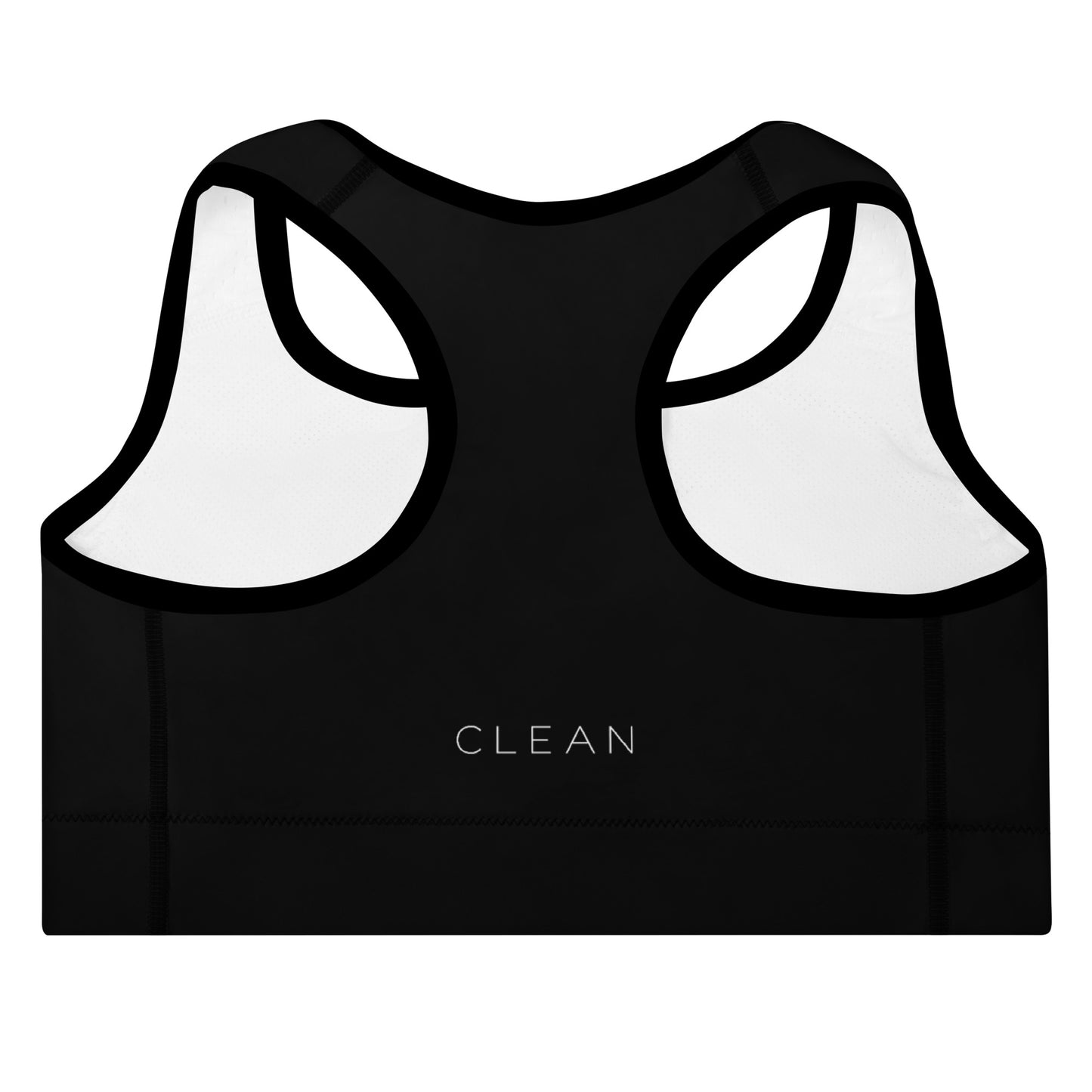 Clean Padded Skateboarding Sports Bra Black