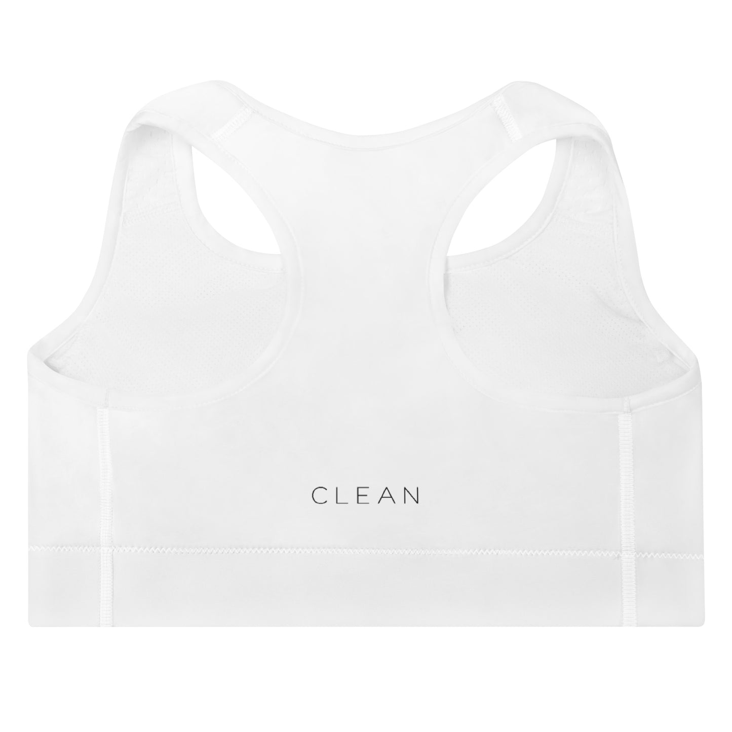 Clean Padded Skateboarding Sports Bra White