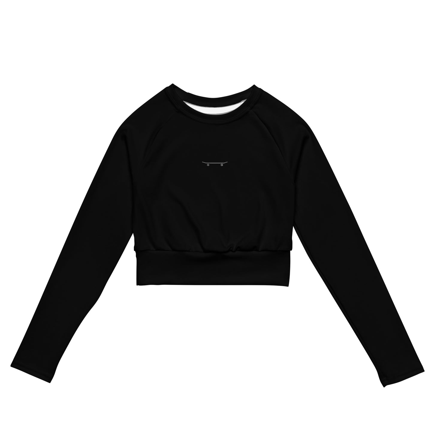 Clean Board Eco Skateboarding Long-Sleeve Crop Top Women Black