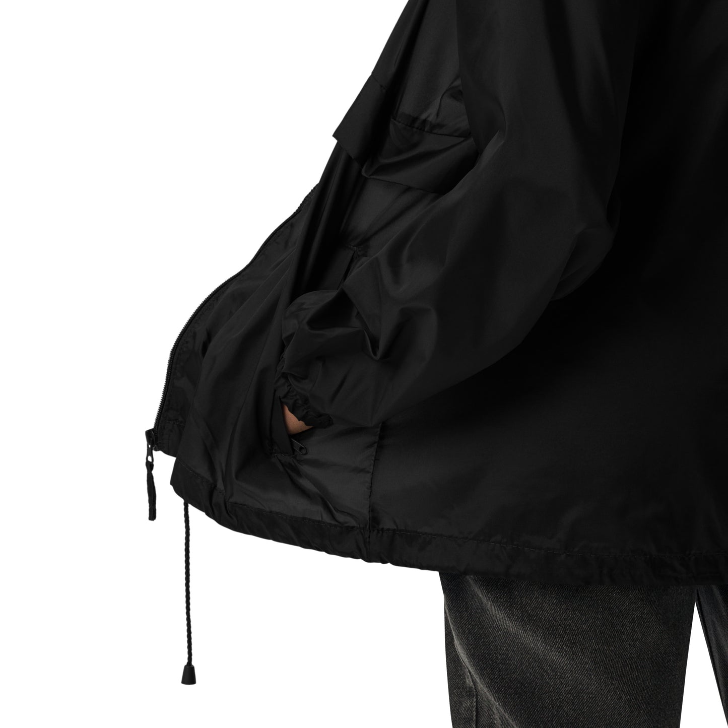 Steezlab Square Embroidery Unisex Windbreaker Dark