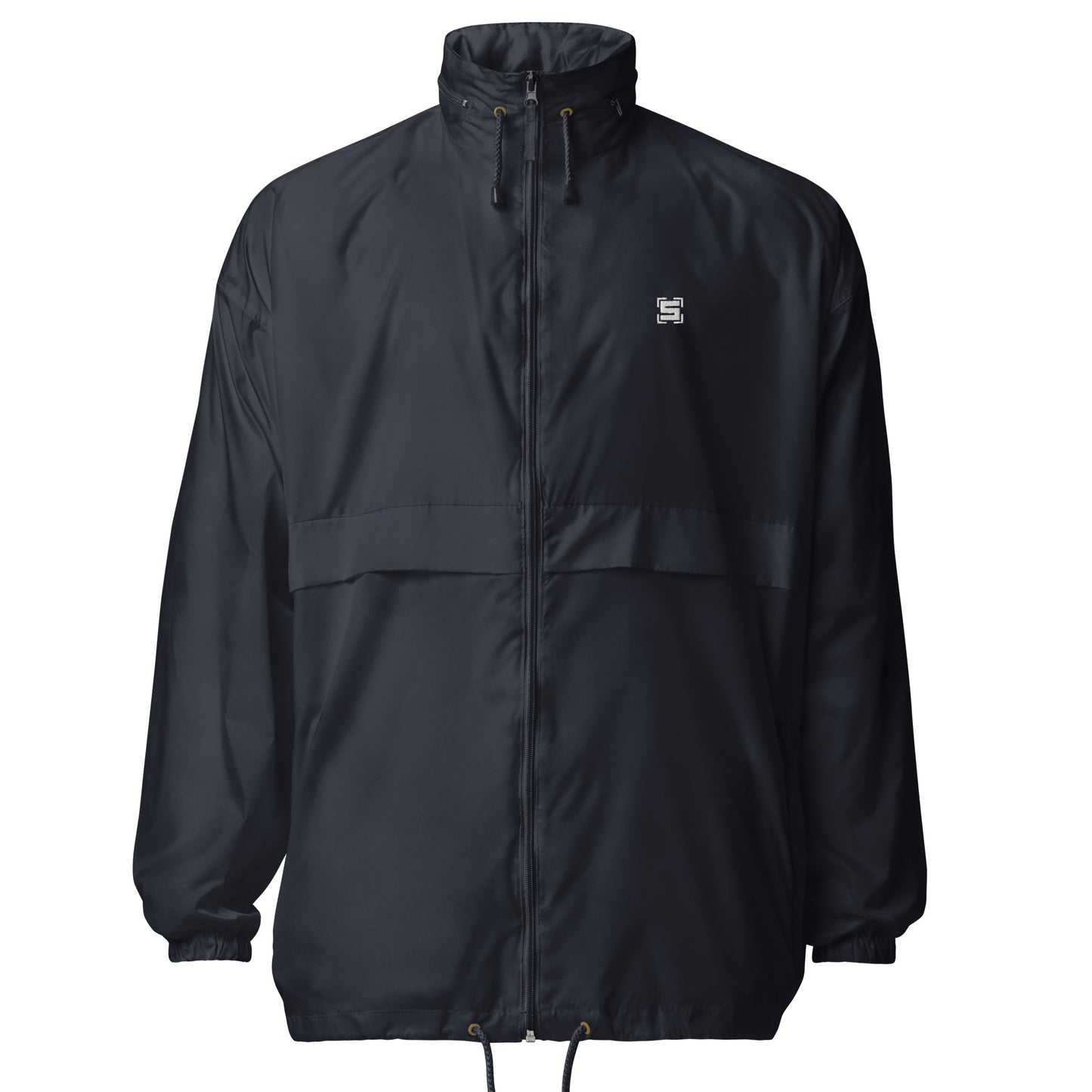 Steezlab Square Embroidery Unisex Windbreaker Dark