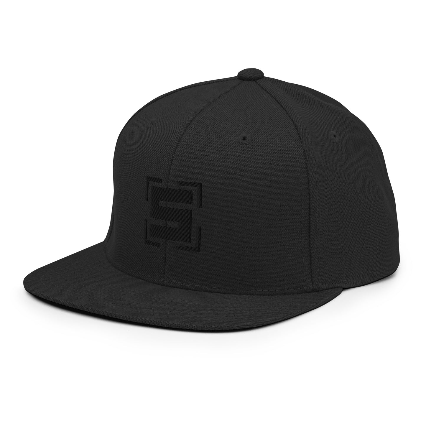 Steezlab Square Skateboard Snapback Hat Black Stealth