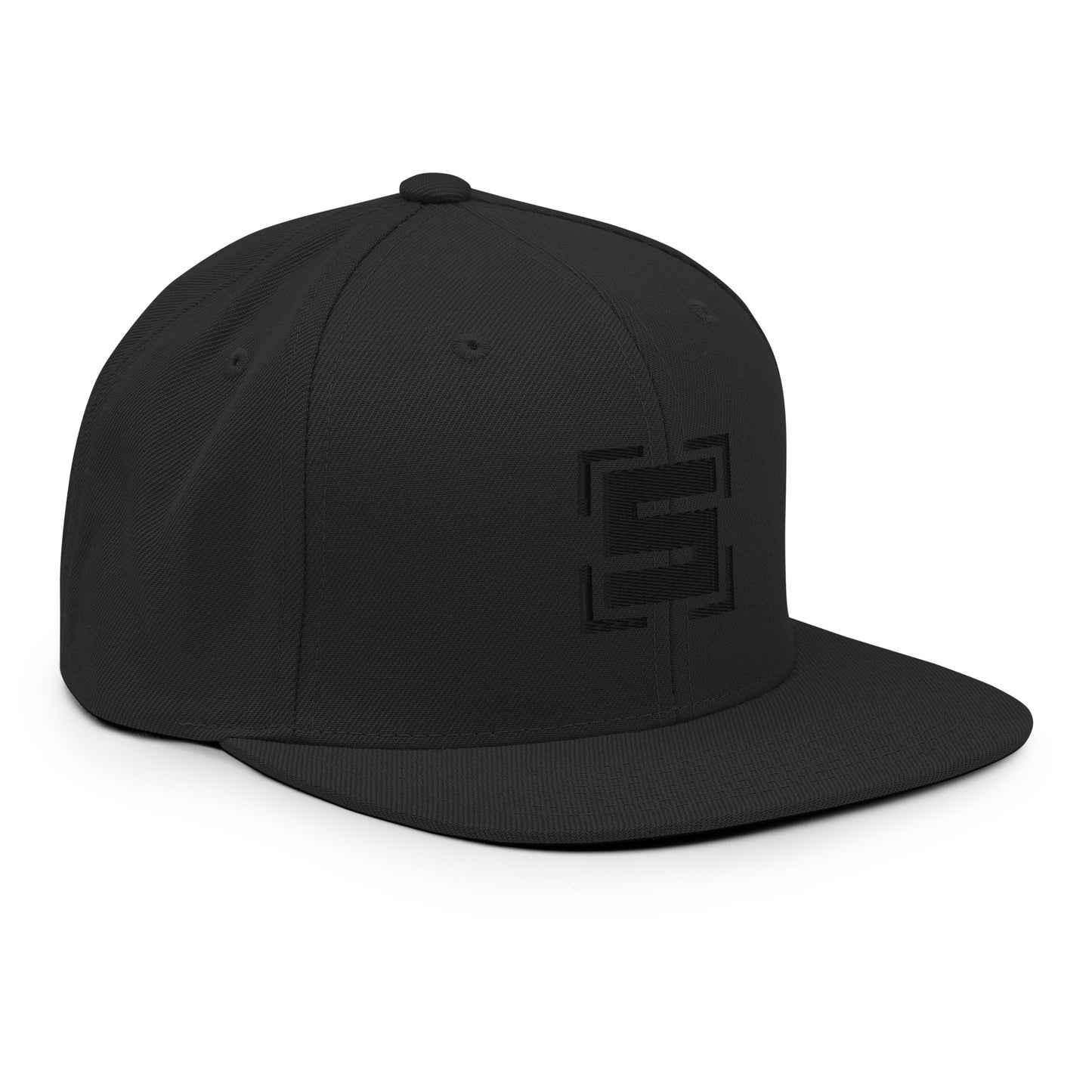 Steezlab Square Skateboard Snapback Hat Black Stealth