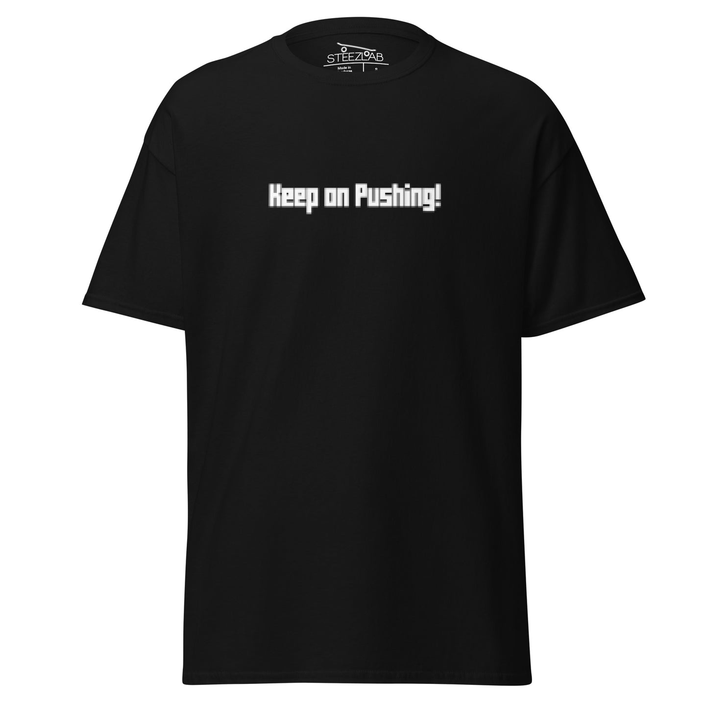 Keep on Pushing Lowres Pixels Classic Unisex T-Shirt Black