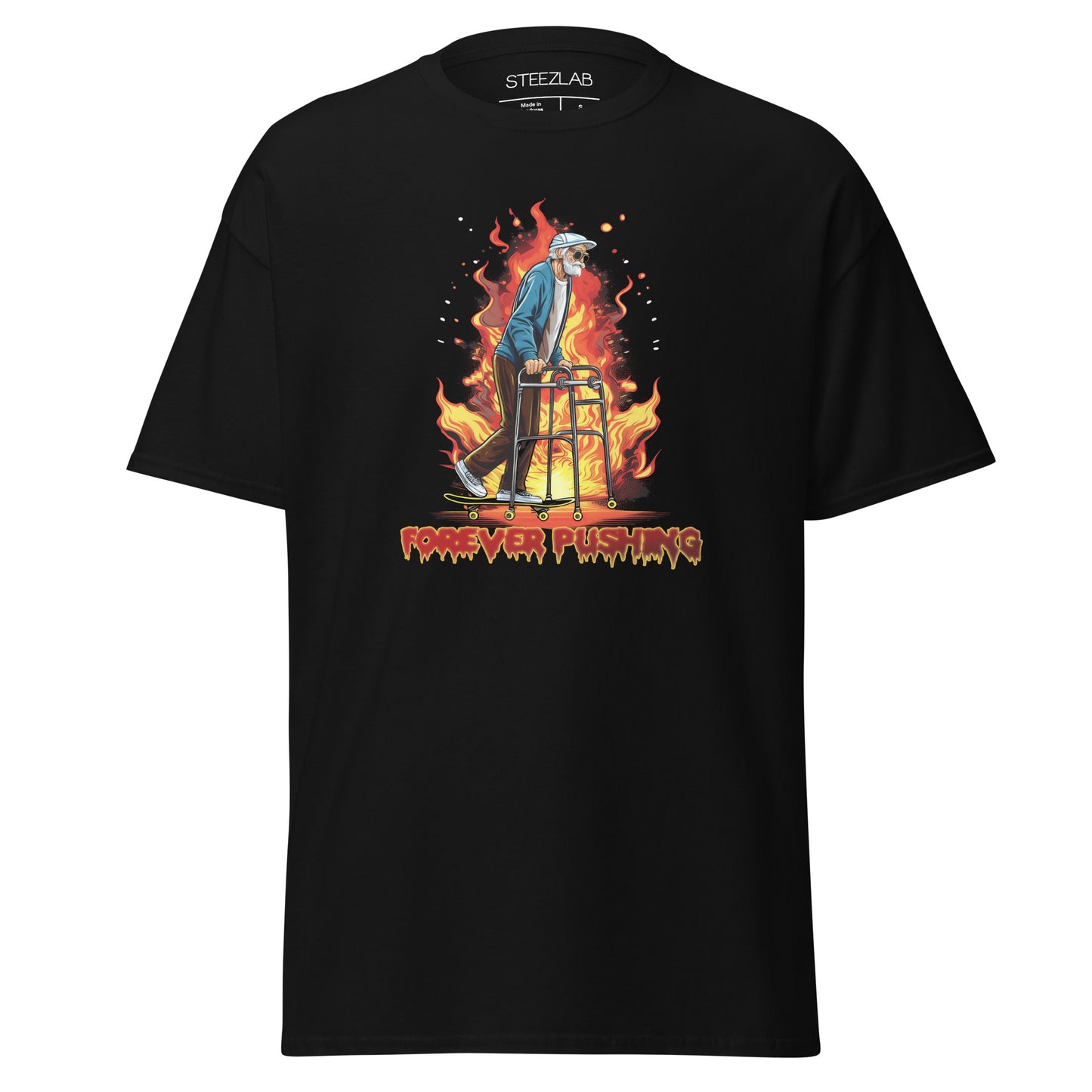 Forever Pushing Classic Skate T-Shirt Black