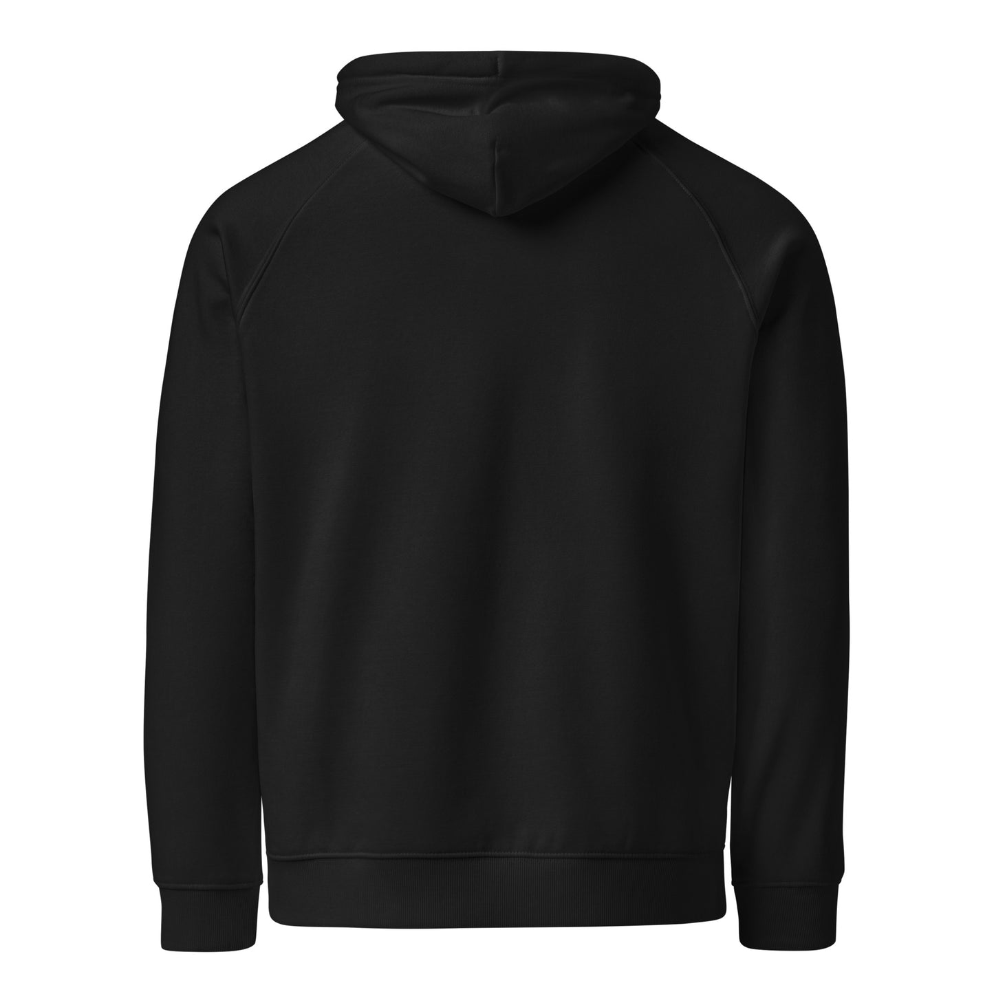 Square Embroidery Organic Cotton Streetwear Hoodie Black Stealth