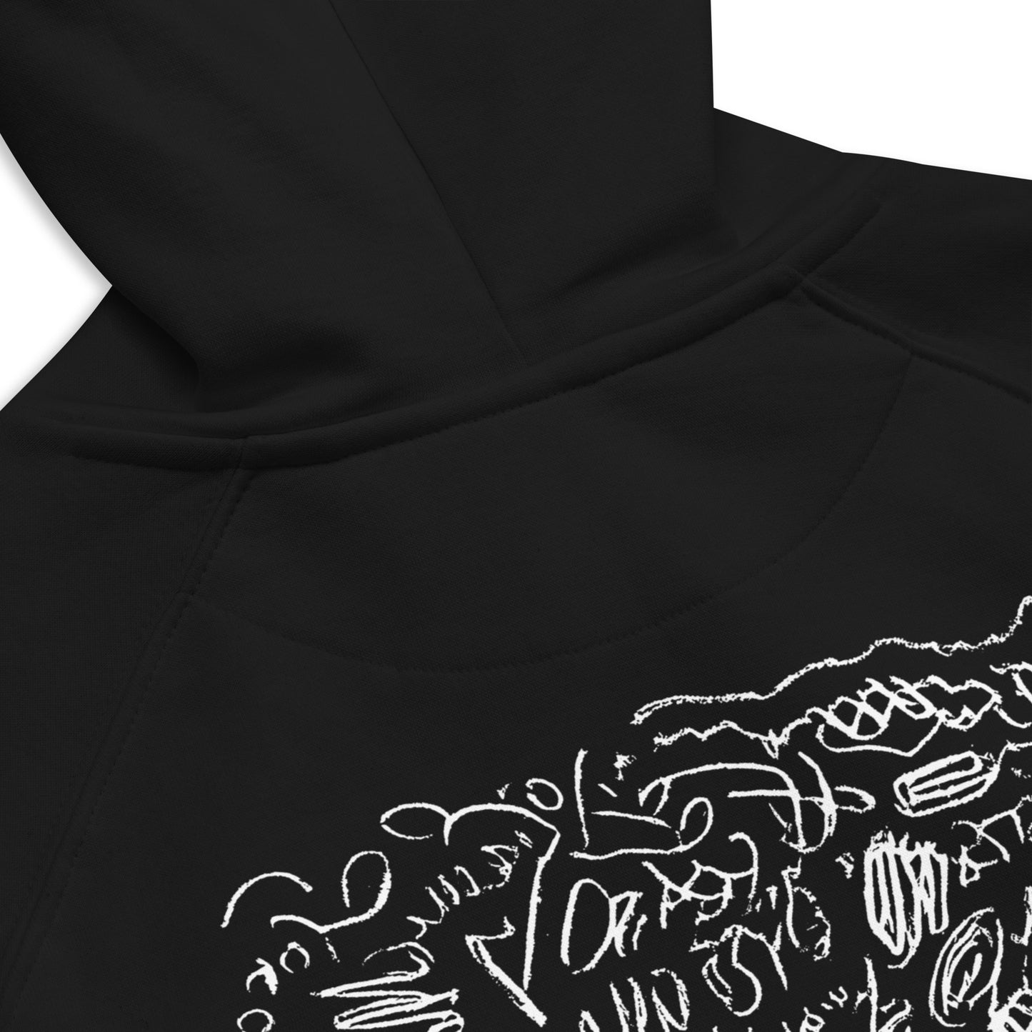 Doodling by Two Green Men Eco Skateboard Hoodie Black
