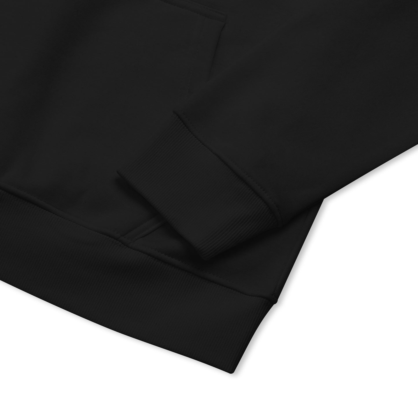 Square Embroidery Organic Cotton Streetwear Hoodie Black Stealth