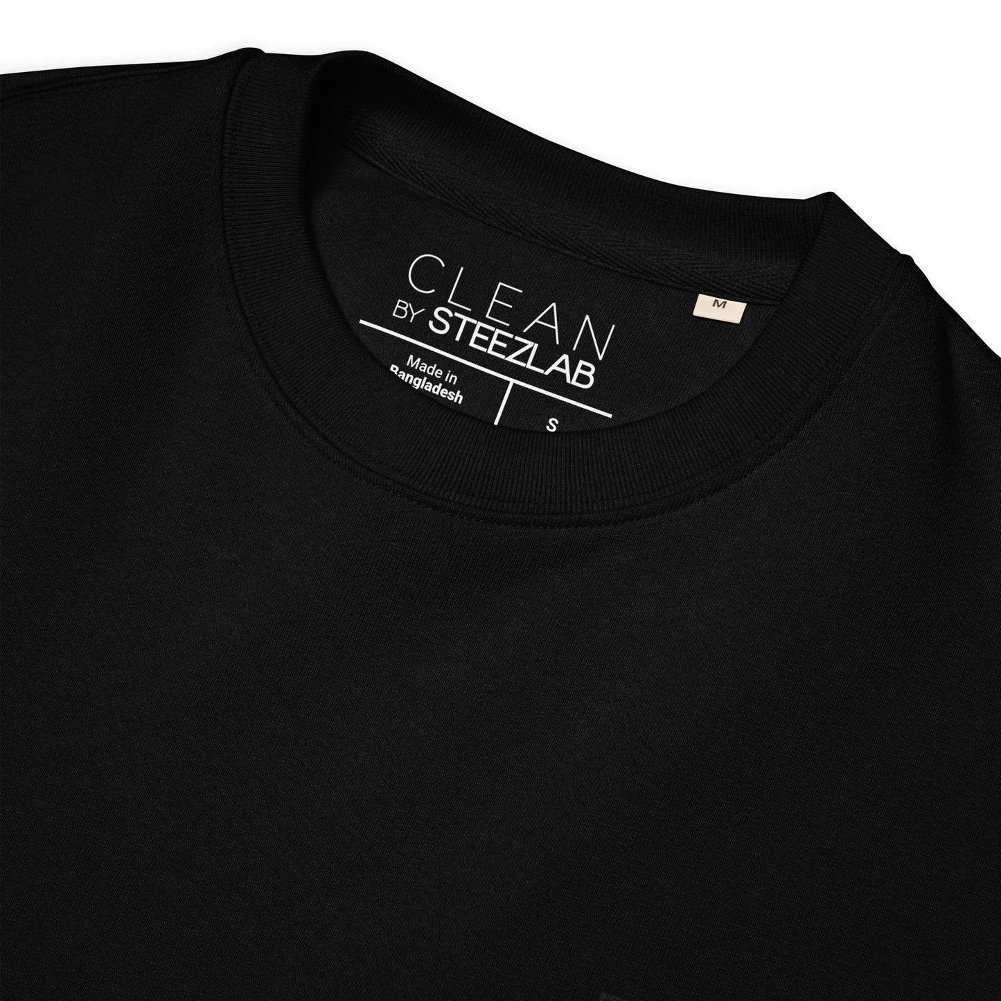 Steezlab Square Embroidery Organic Cotton Regular Skate Sweatshirt Black Stealth