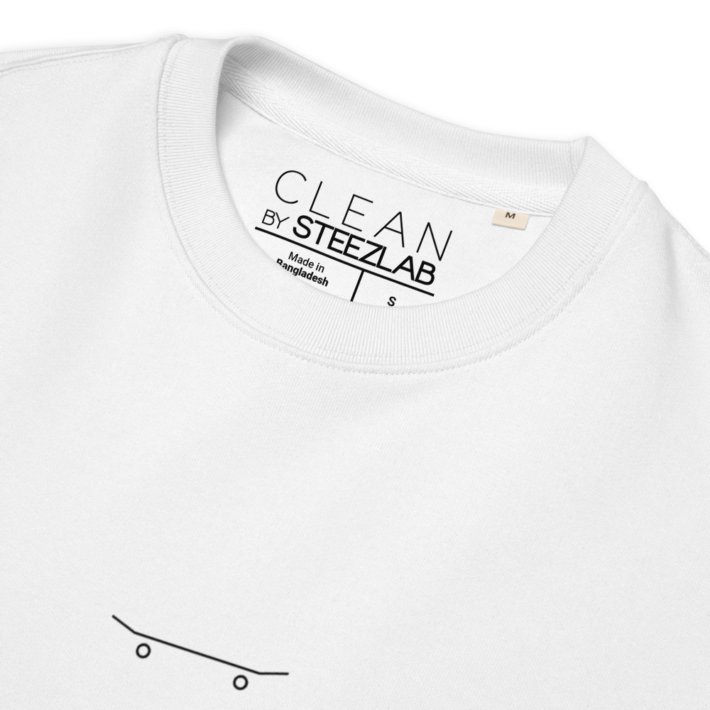 Clean Board Organic Cotton Regular Skate Sweatshirt White