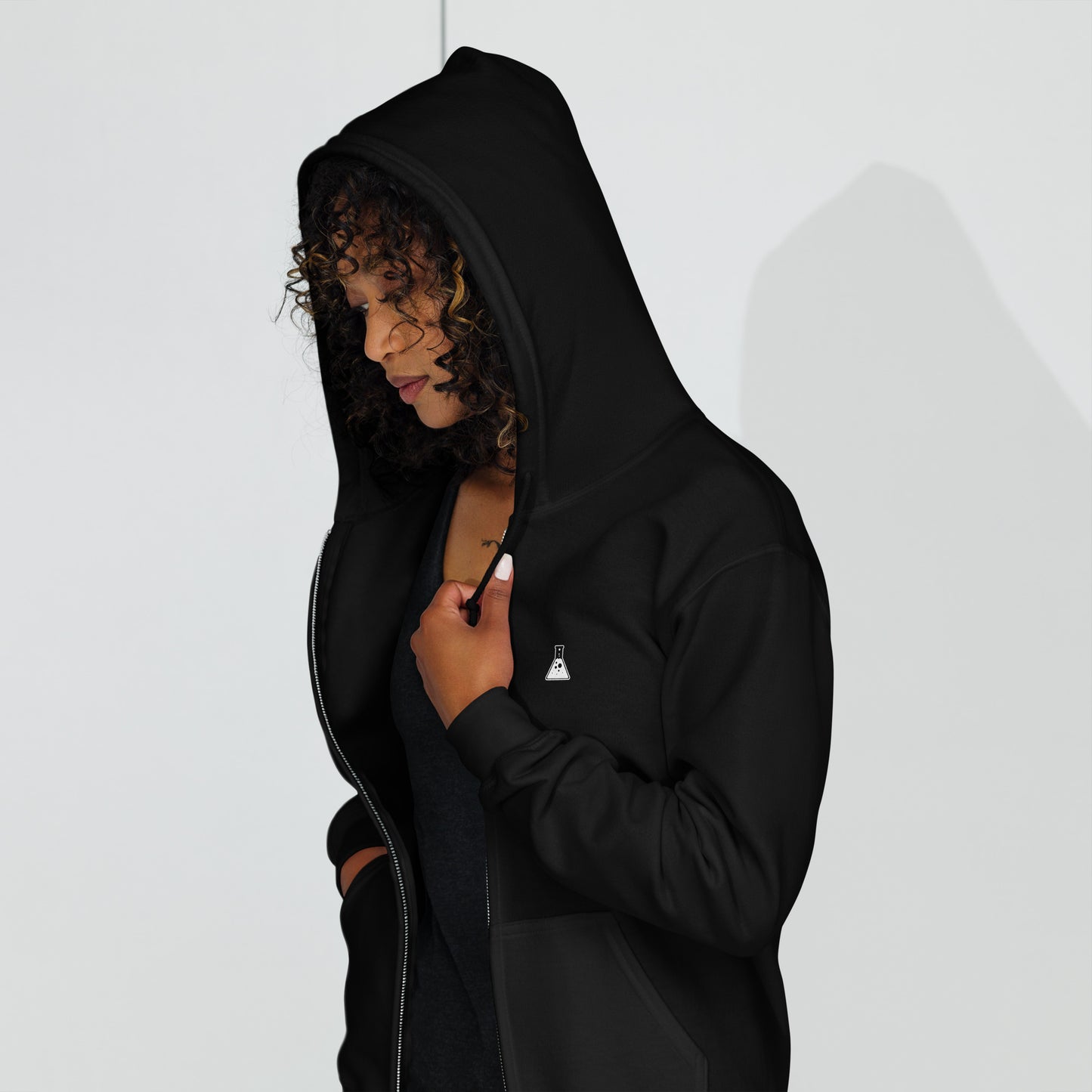 The Lab Heavy Cotton and Soft Fleece Zip Hoodie Black