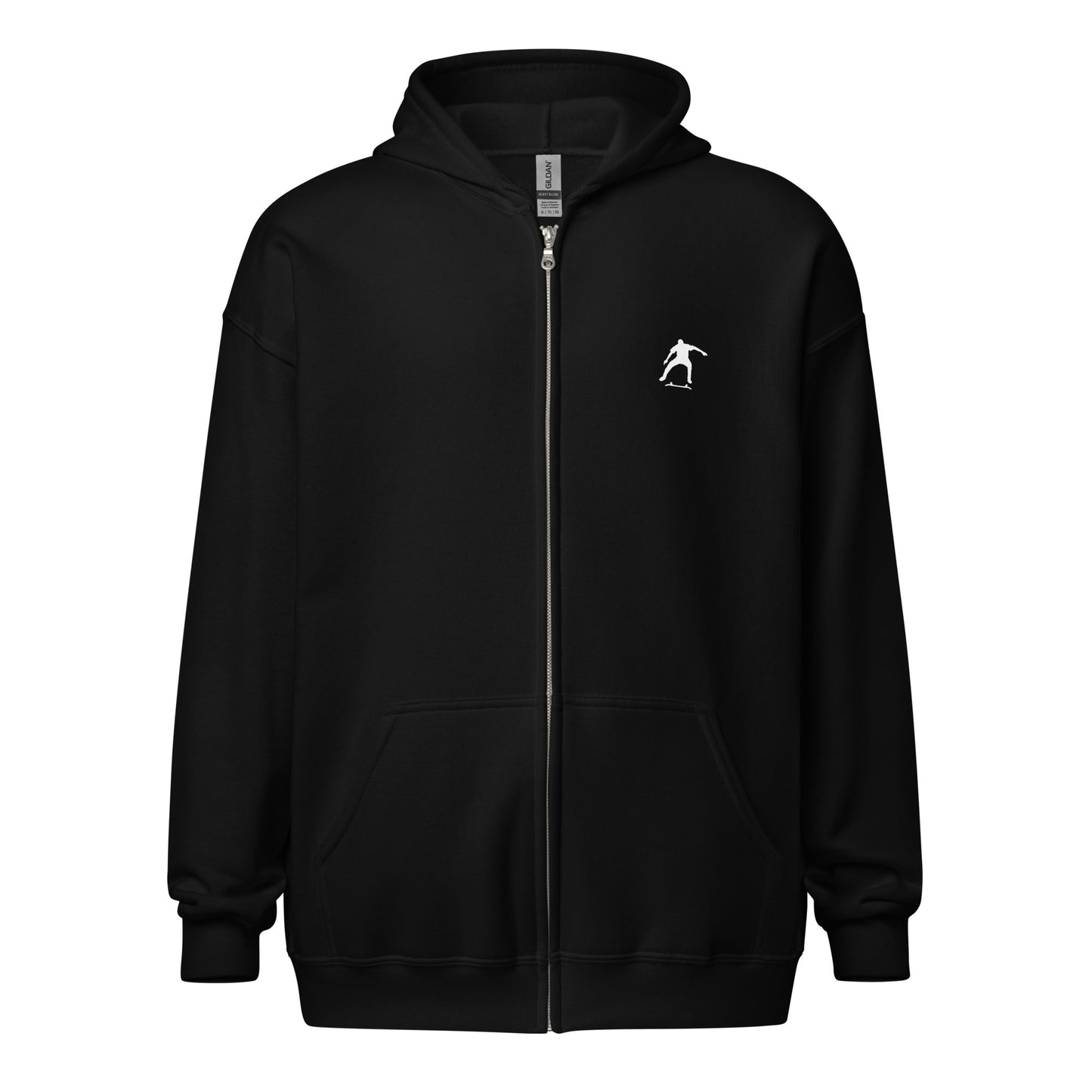 Steezlab Kickflip Large Back Print Heavy Cotton and Fleece Zip Hoodie Black