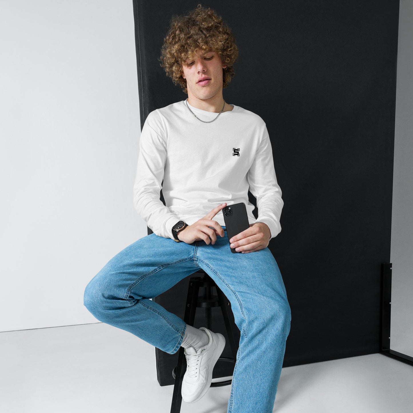 Steezlab Square Long Sleeve Tee Unisex White