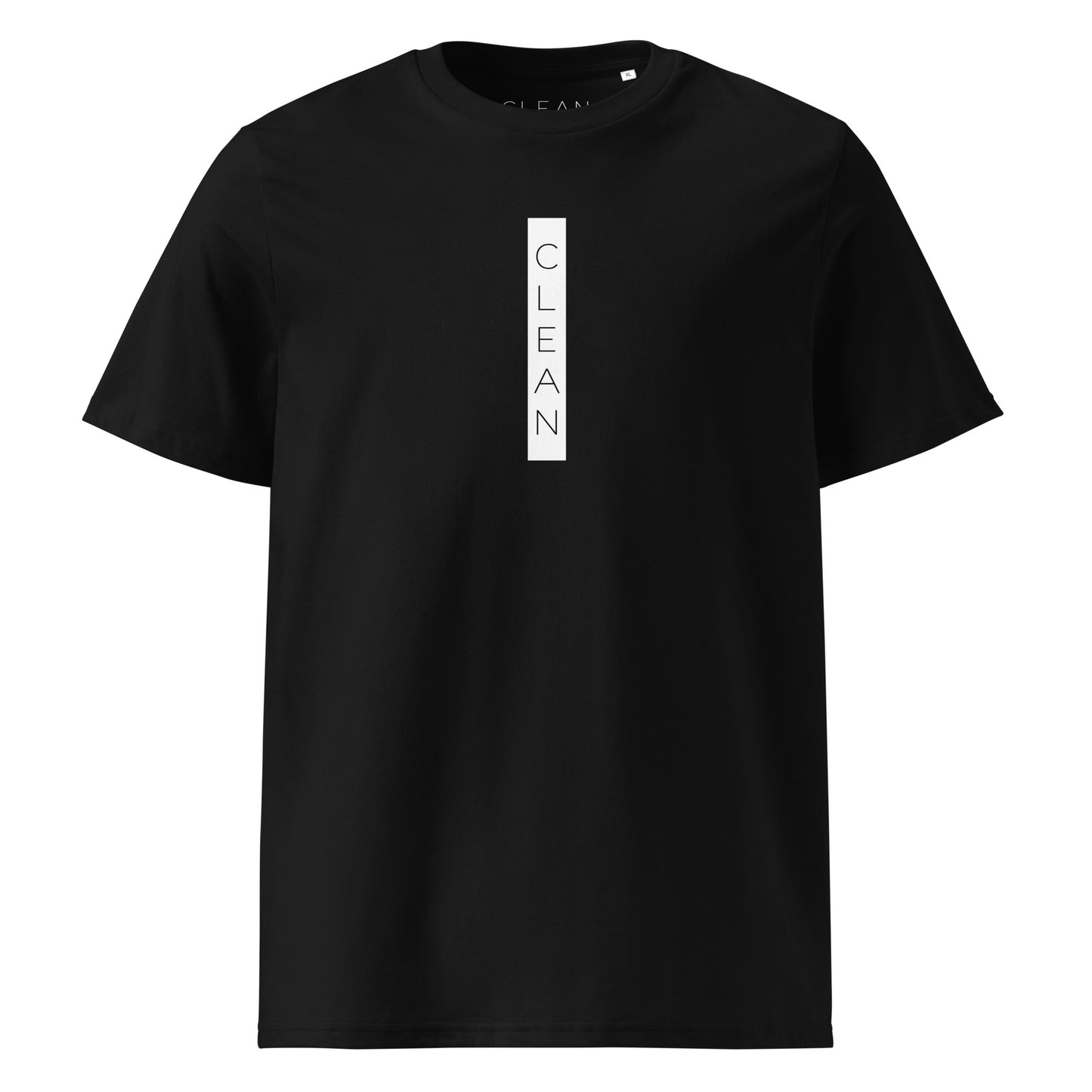 Clean Vertical Regular Organic Cotton Skate T-Shirt Black