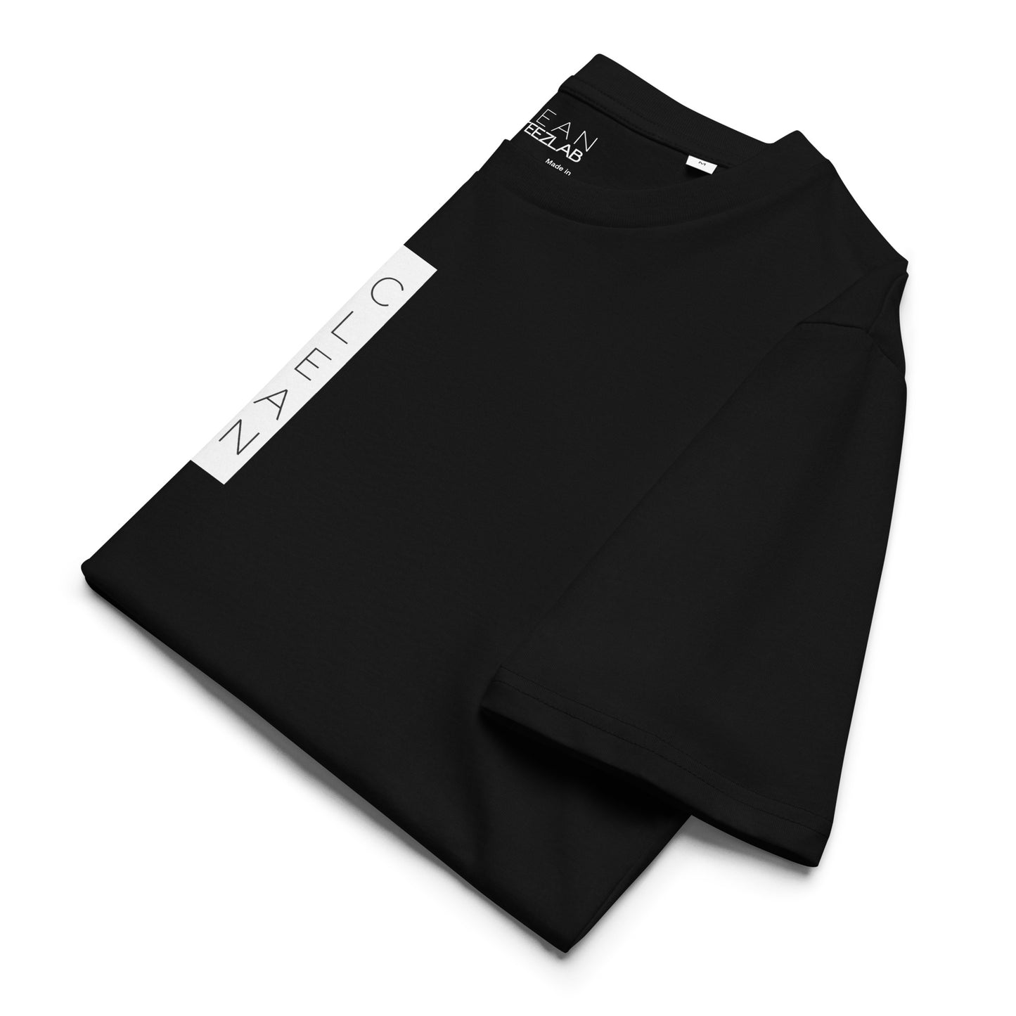 Clean Vertical Regular Organic Cotton Skate T-Shirt Black