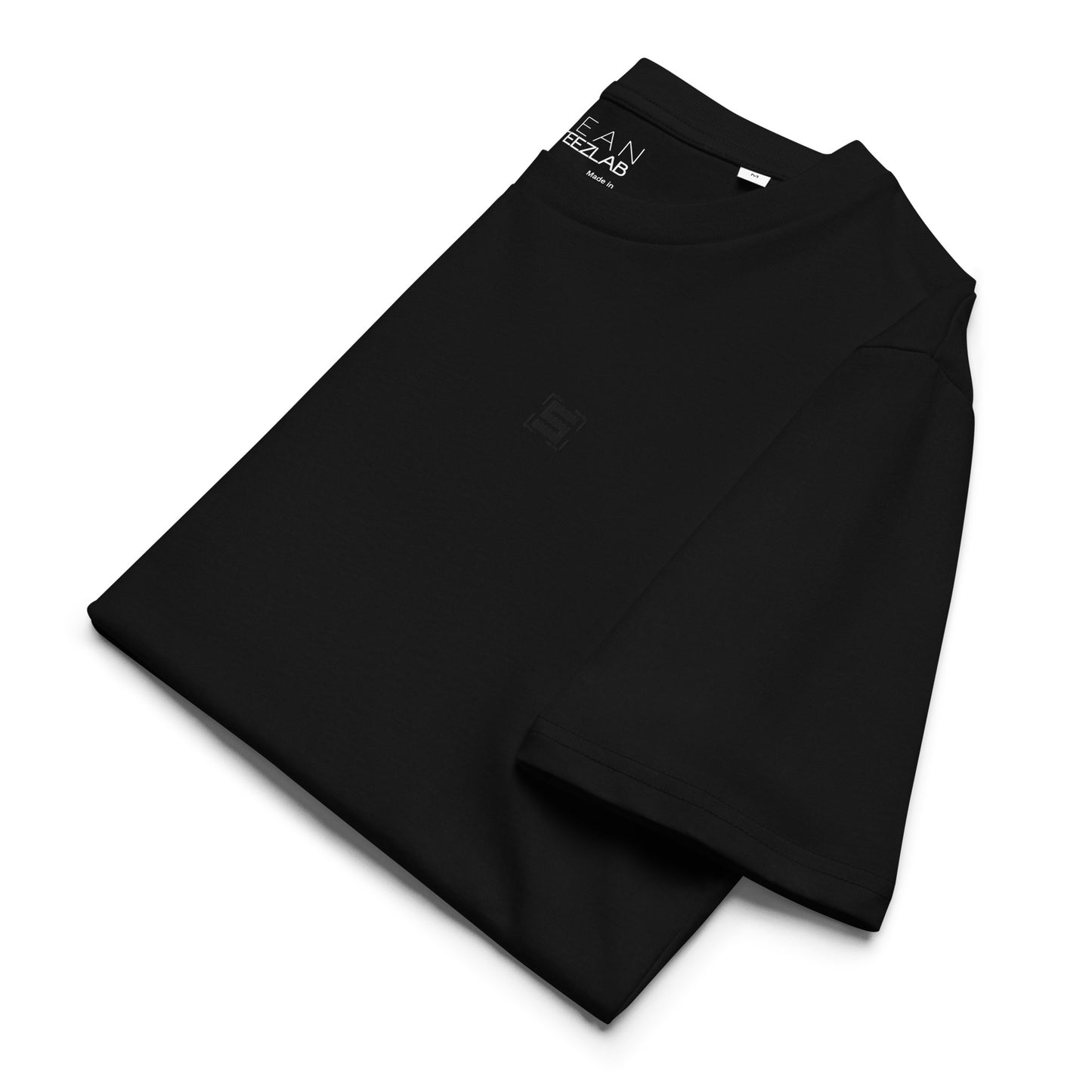 Steezlab Square Embroidery Organic Cotton Regular Skate T-Shirt Black Steath