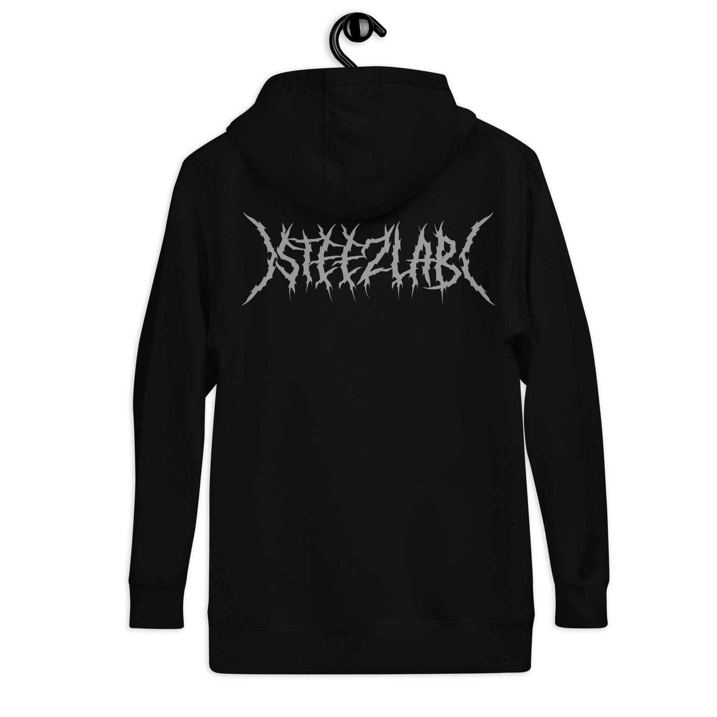 Black Metal Steezlab Back Print Premium Classic Skate Hoodie Black